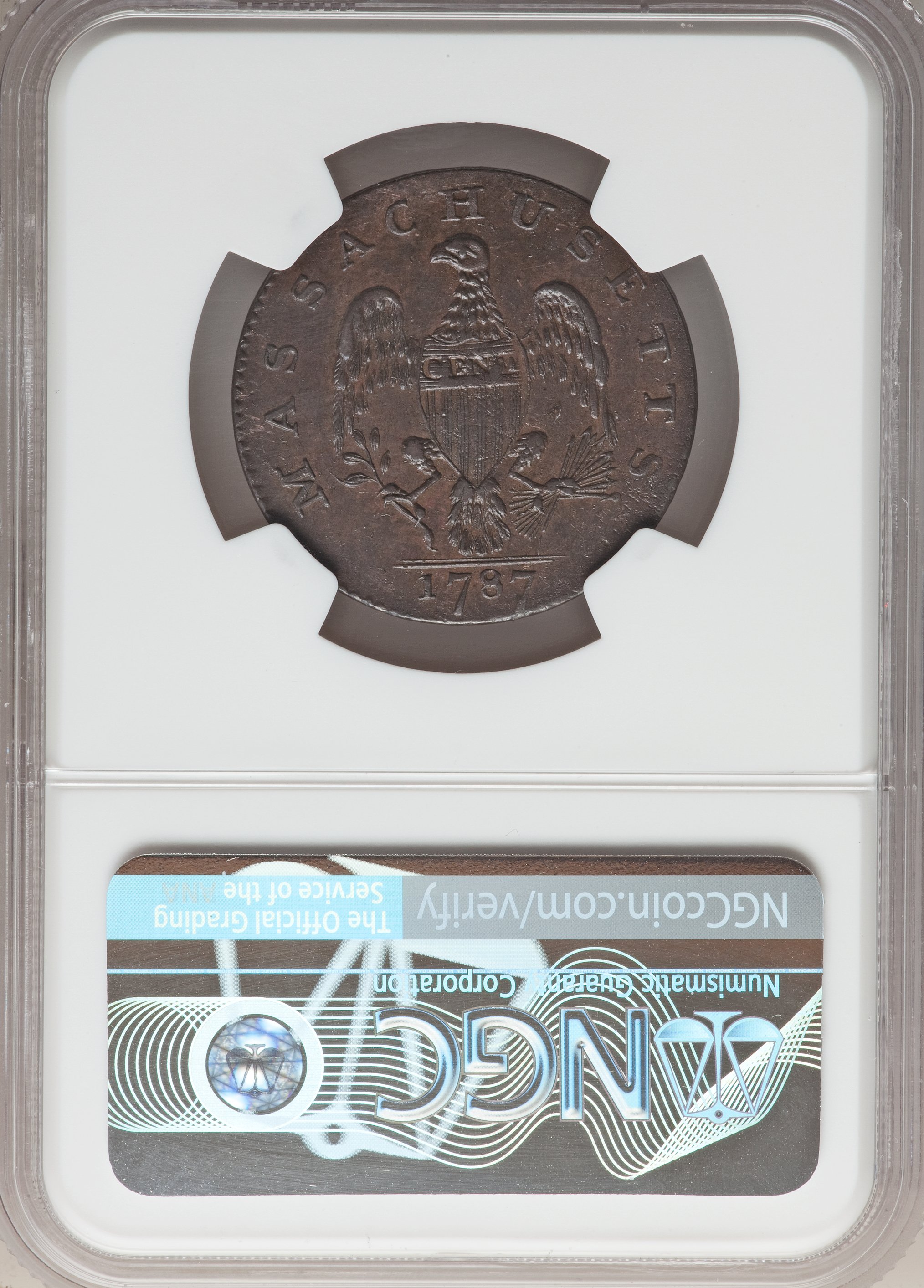 1787 Cent Massachusetts, Left Arrows MS BN MS60 BN thumbnail 12