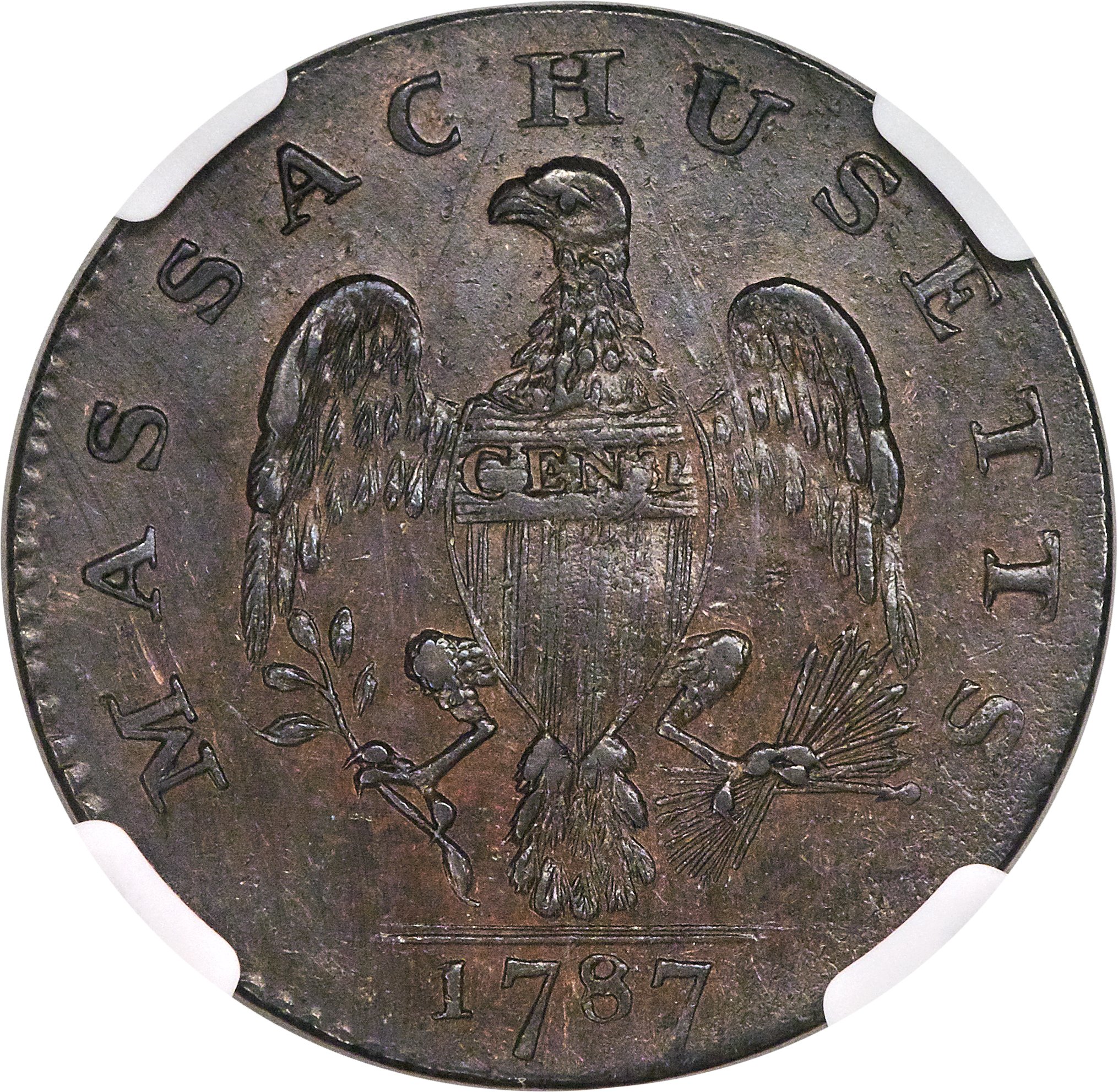 1787 Cent Massachusetts, Left Arrows MS BN MS60 BN thumbnail 13