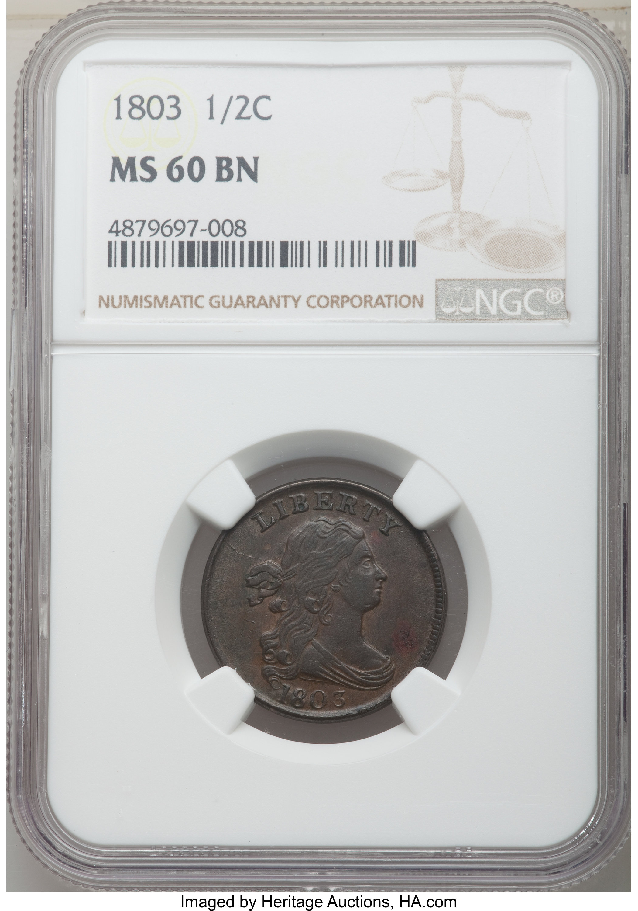 1803 1/2c C-3 MS BN XF45 BN CAC thumbnail 15