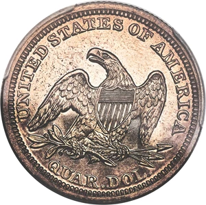 image for: 1857 25C PR64 PCGS. CAC. Briggs 7-G....