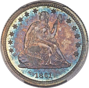 image for: 1861 25C PR65+ PCGS. Briggs 7-E....