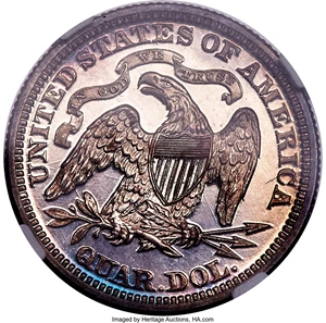 image for: 1872 25C PR66 Cameo NGC....