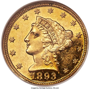 image for: 1893 $2 1/2 PR61 Cameo NGC. CAC. JD-1, R.5. ...