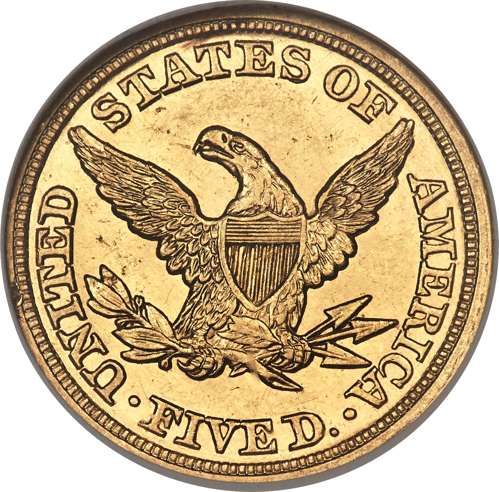 image for: 1849 $5 MS61 NGC....