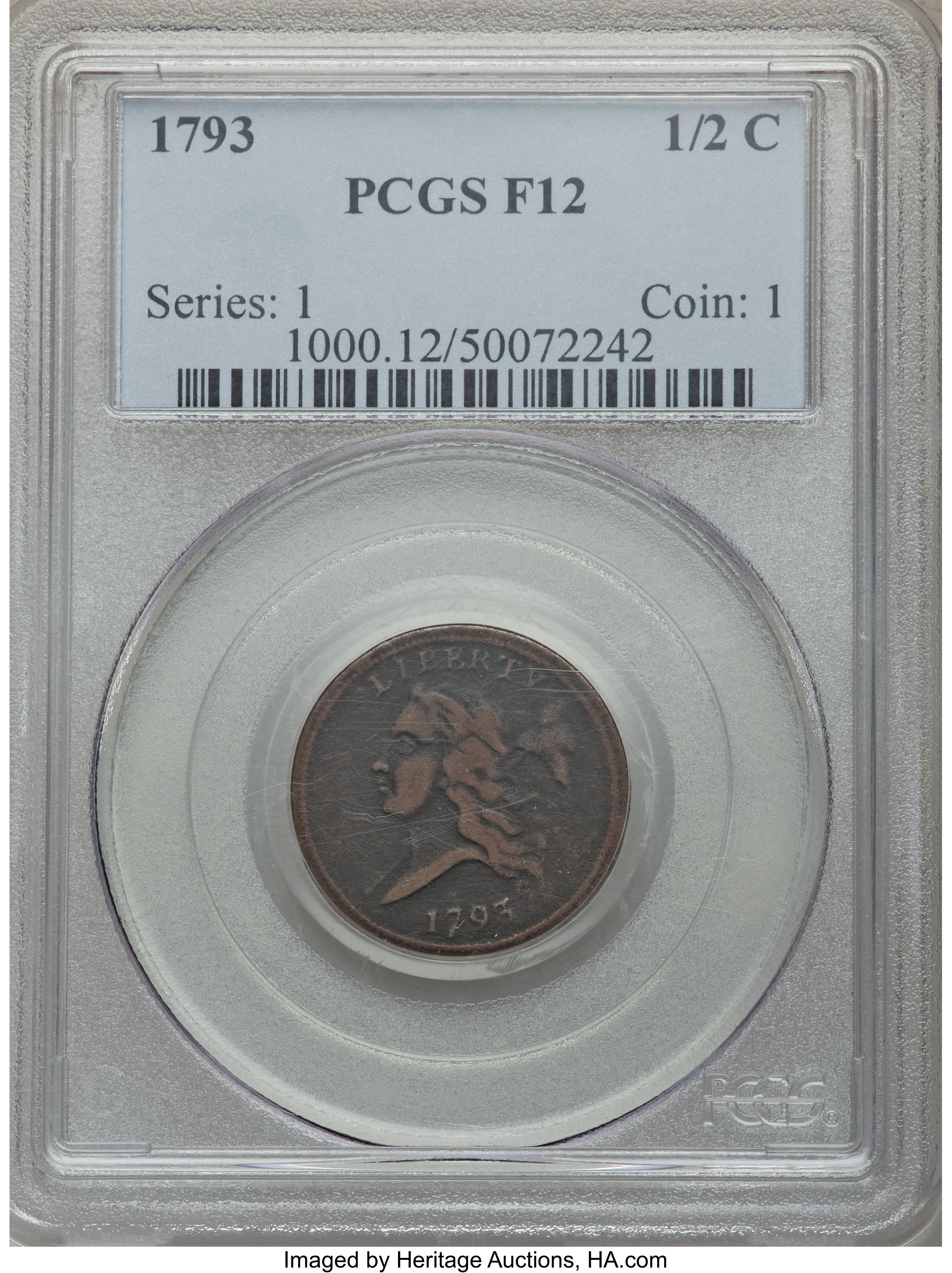 1793 1/2c C-2 MS BN VG10 BN thumbnail 8