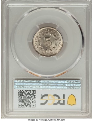 image for: 1867 5C No Rays MS66+ PCGS. CAC....
