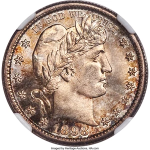 image for: 1898-S 25C MS66+ NGC. CAC....