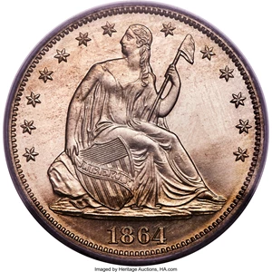 image for: 1864 50C PR65 PCGS....