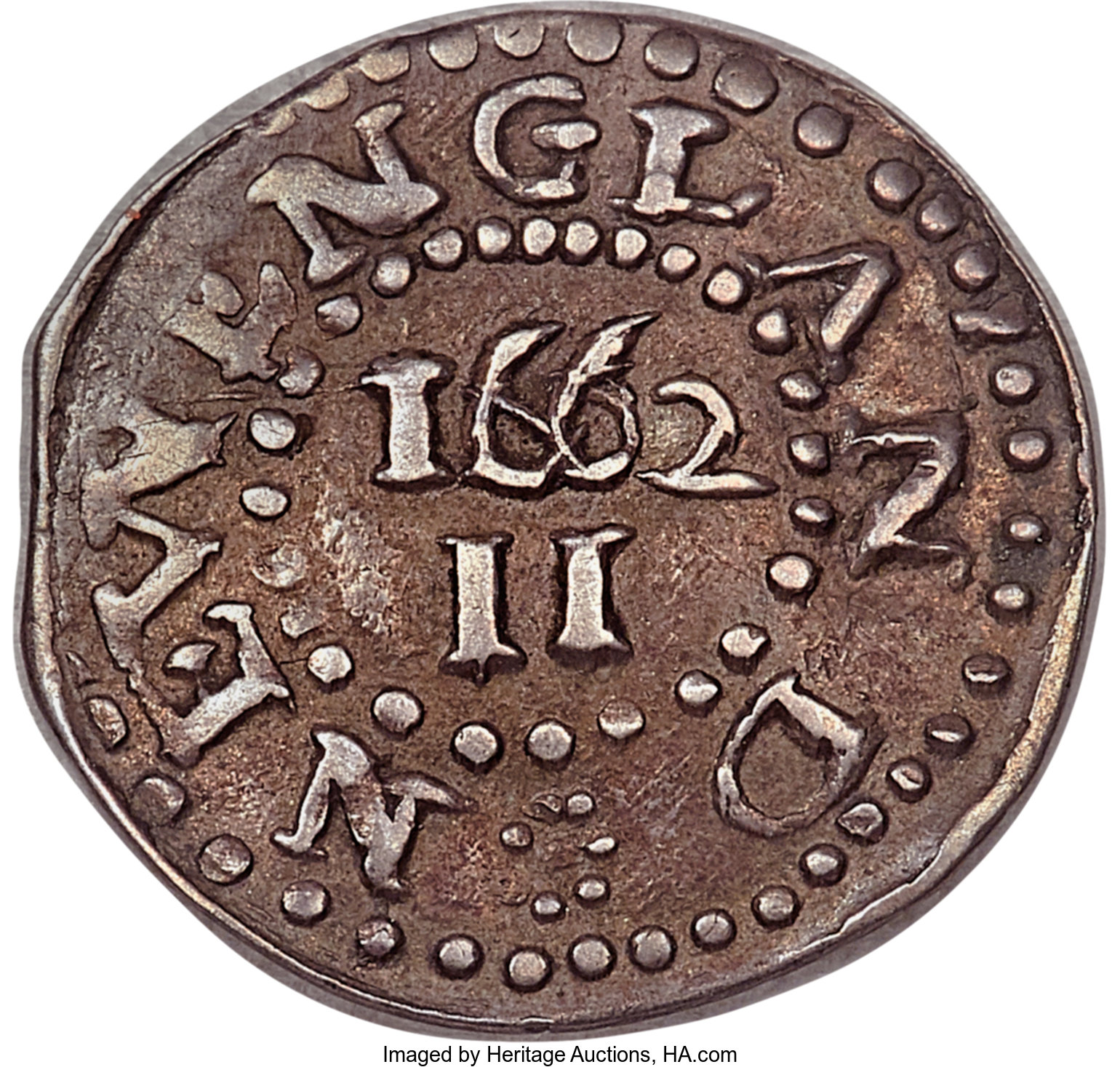 image for: 1662 2PENCE Oak Tree Twopence, Large Date, XF45+ PCGS. Noe-34, W-240, Salmon 1-B, R.5. ...