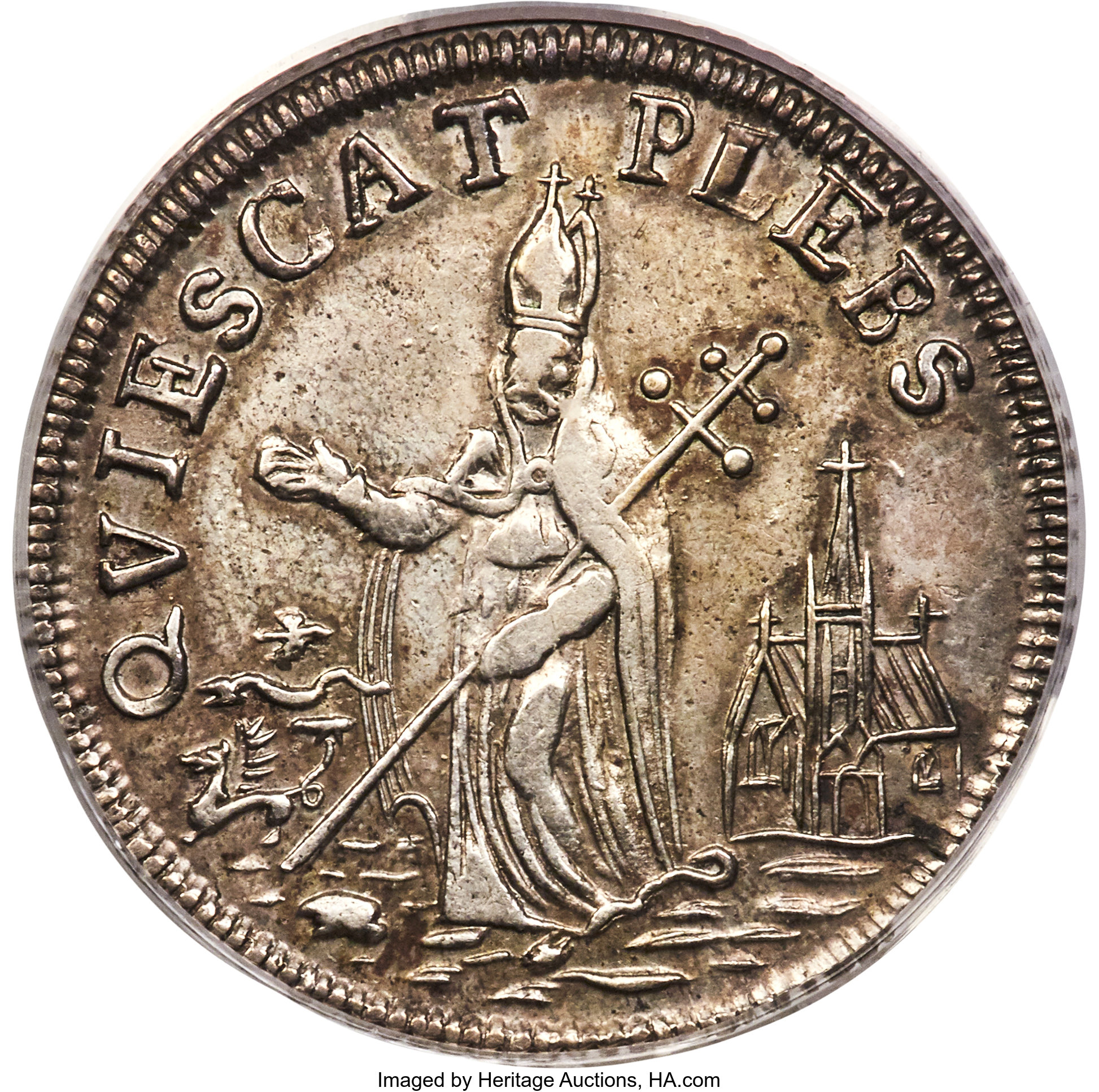 image for: (Circa 1663-1672) FARTH Small Size St. Patrick, Silver AU53 PCGS. W-11520, Martin 1d.1-Ba.11, R.6....