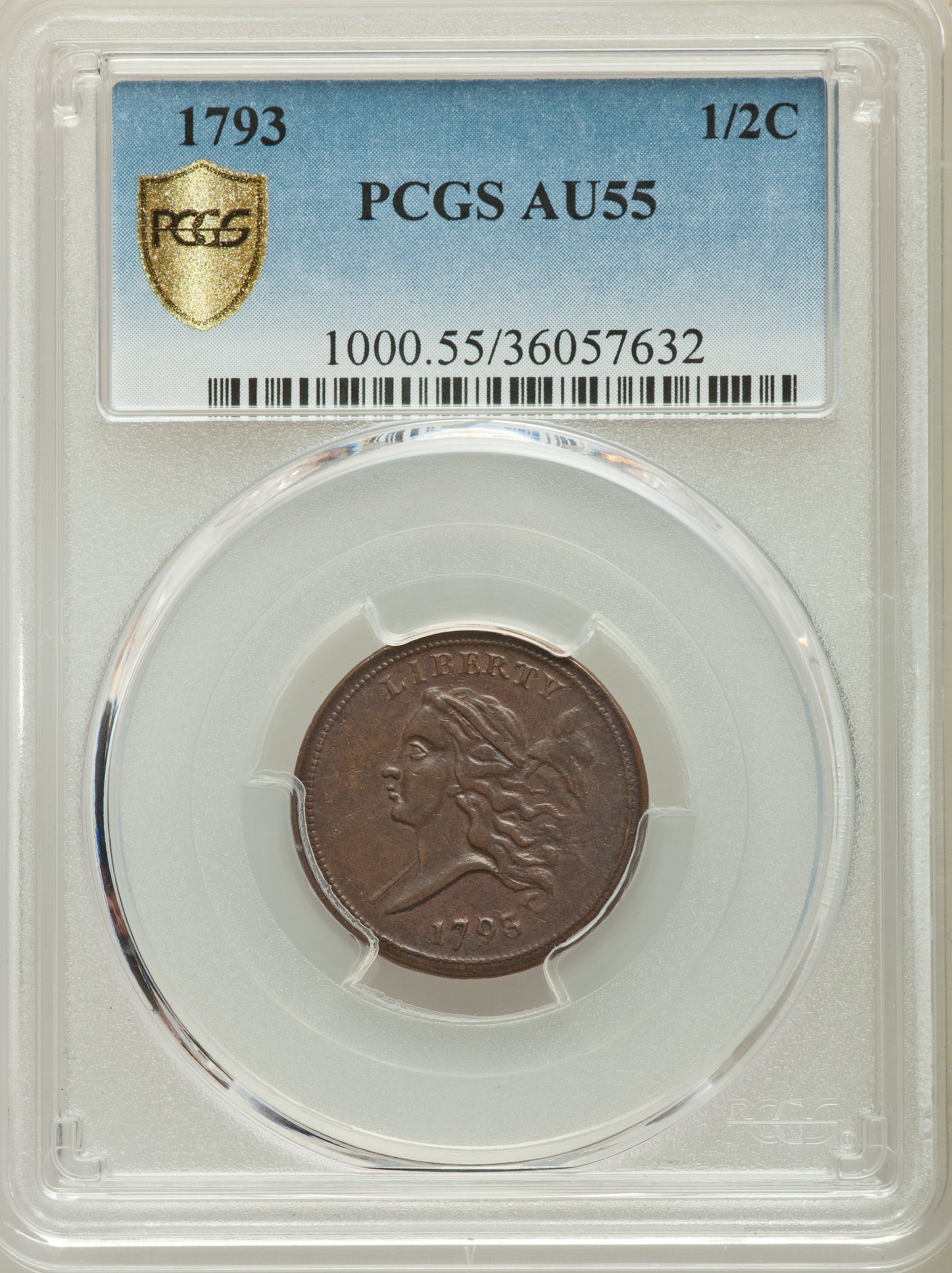 1793 1/2c C-2 MS BN AU55 BN thumbnail 4
