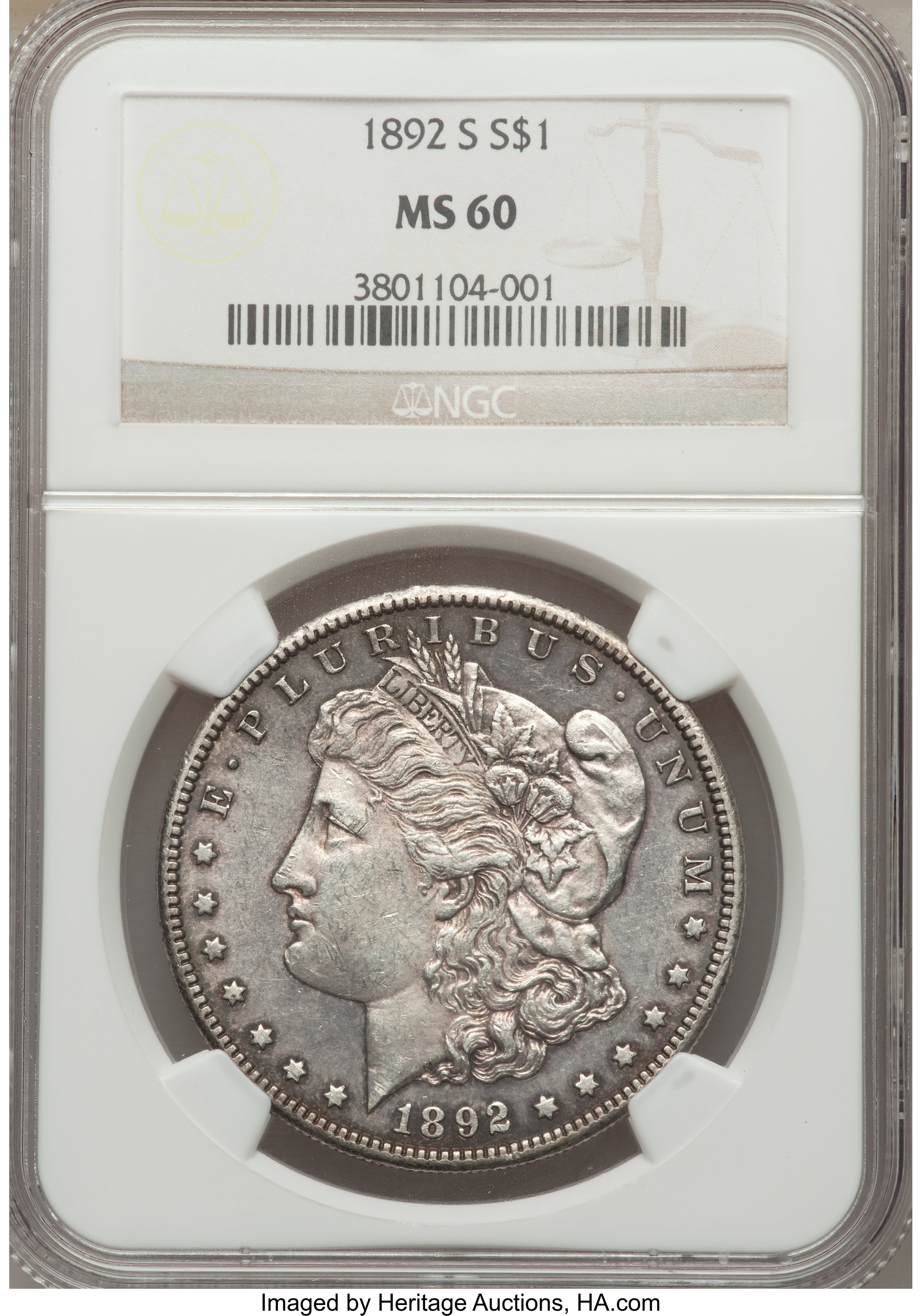 1892-S $1 MS60 thumbnail 3