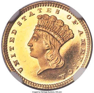 image for: 1863 G$1 PR67 Ultra Cameo NGC....