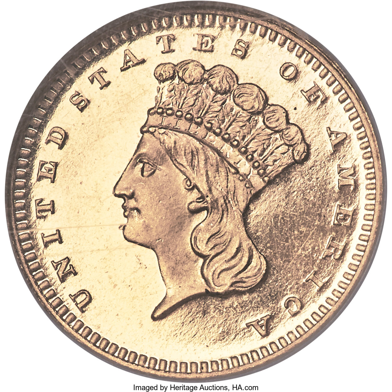 image for: 1876 G$1 PR66★  Ultra Cameo NGC. JD-1....