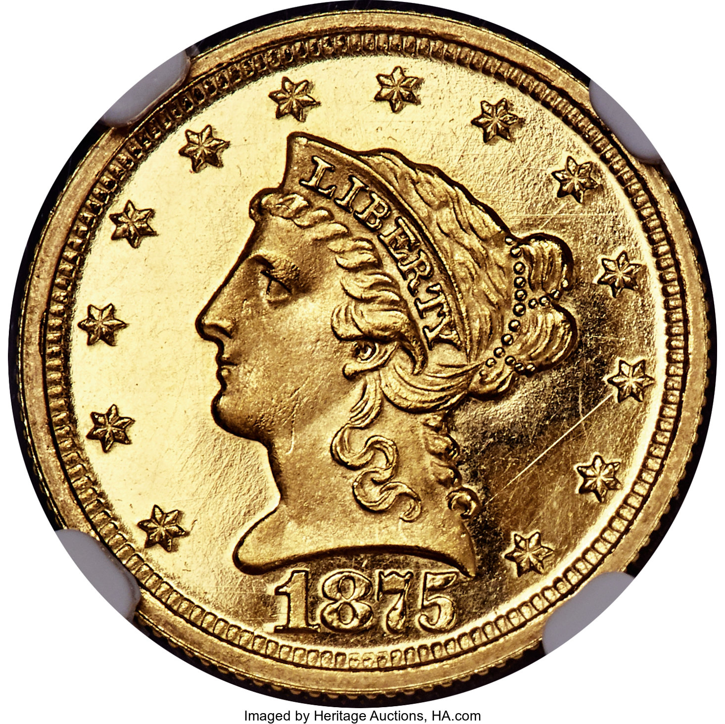 image for: 1875 $2 1/2 PR66 Cameo PCGS. CAC....