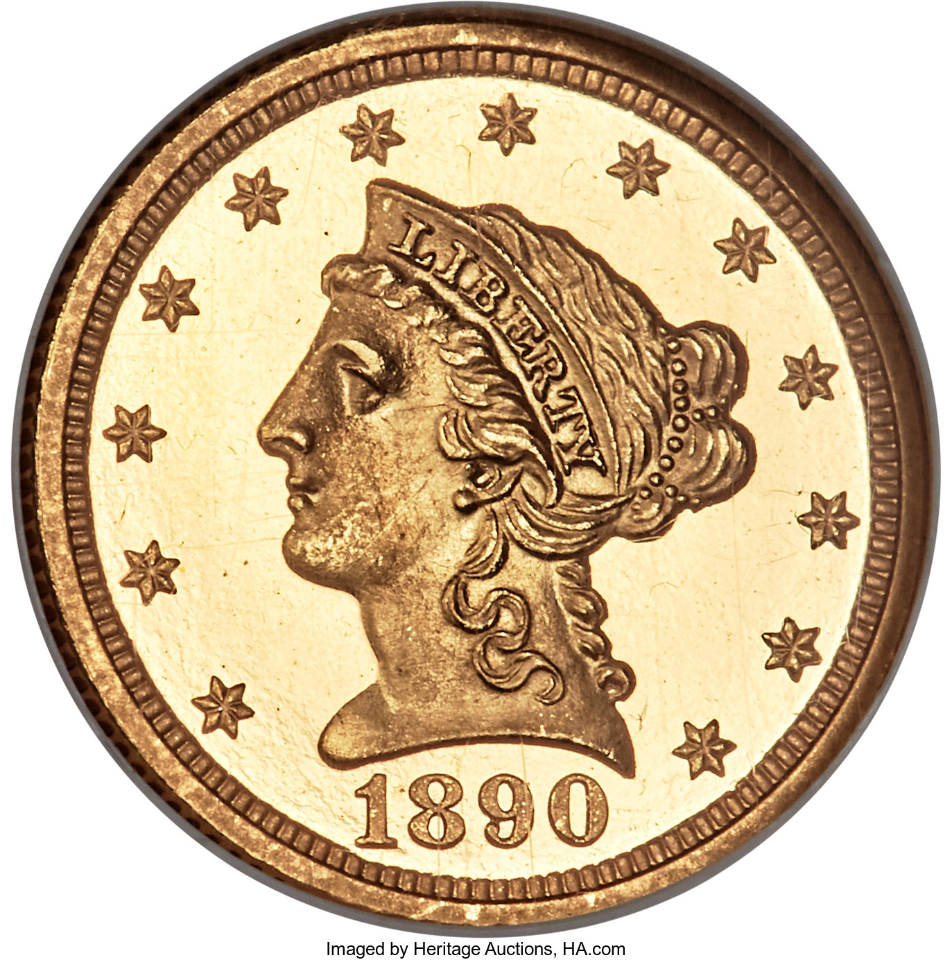 image for: 1890 $2 1/2 PR67★  Ultra Cameo NGC. JD-1....