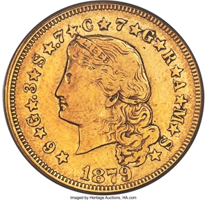 image for: 1879 $4 Flowing Hair, Judd-1635, Pollock-1833, R.3, PR30 PCGS....