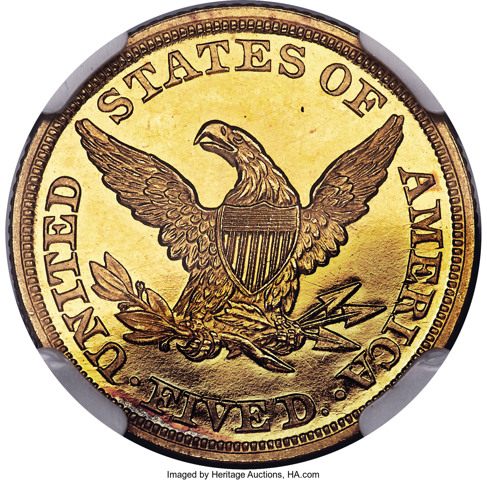 image for: 1843 $5 PR66 Ultra Cameo NGC. JD-1....