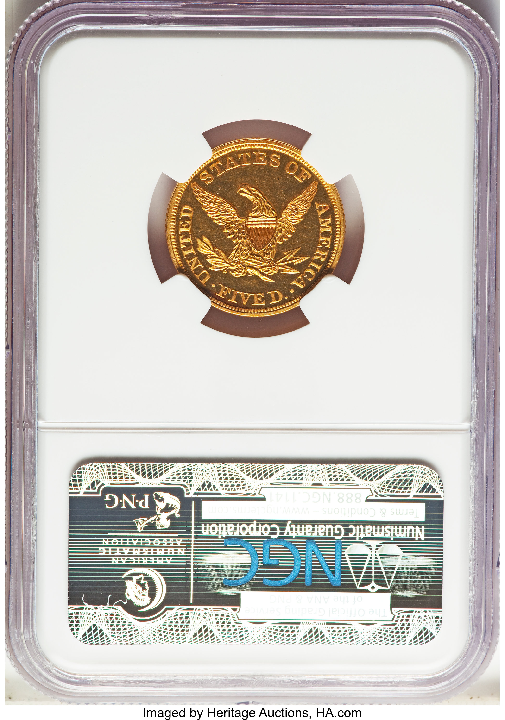 image for: 1843 $5 PR66 Ultra Cameo NGC. JD-1....