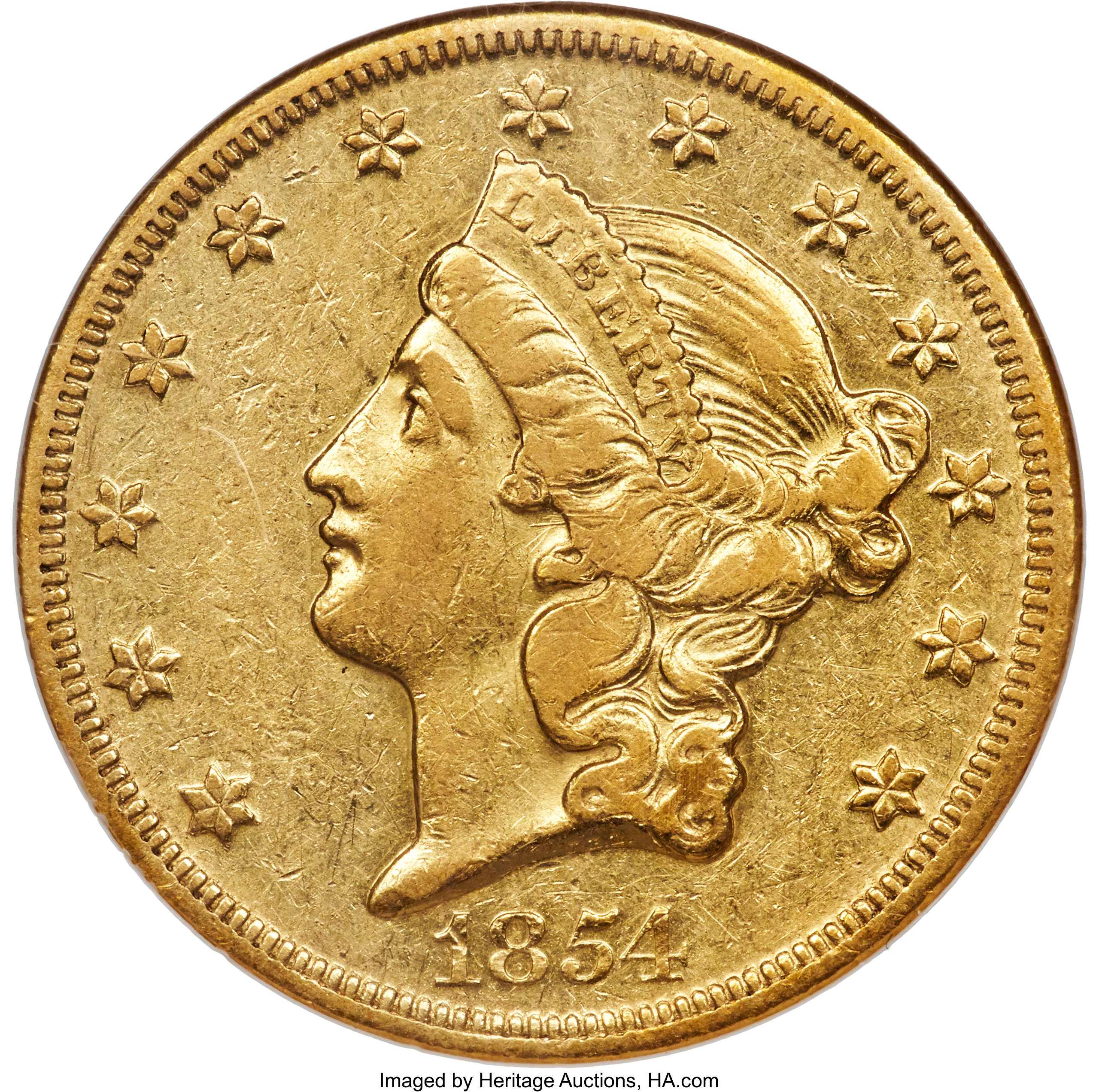 image for: 1854-O $20 AU53 NGC. Variety 1....