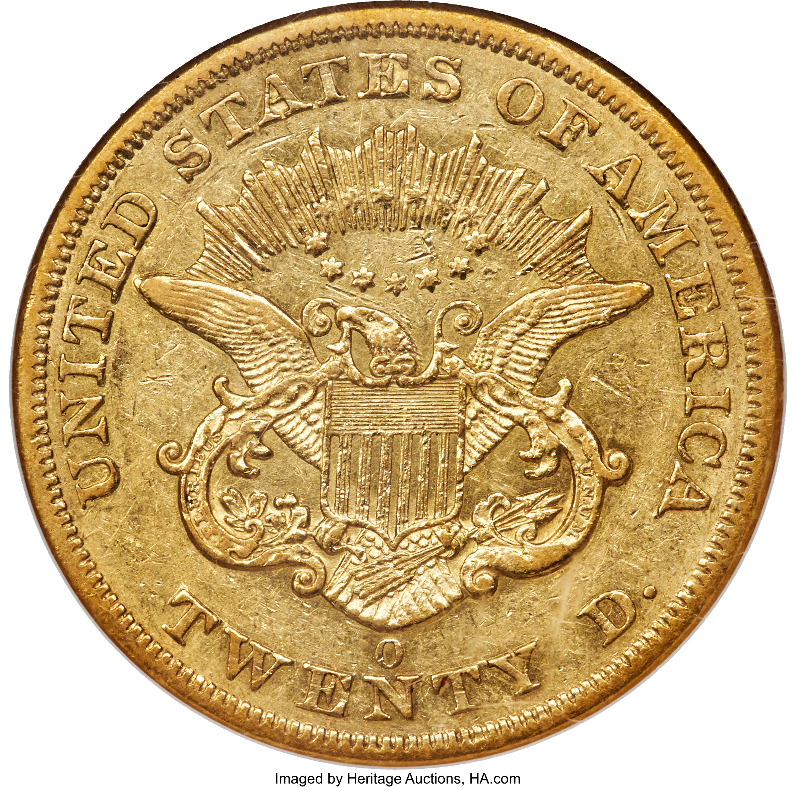 image for: 1854-O $20 AU53 NGC. Variety 1....