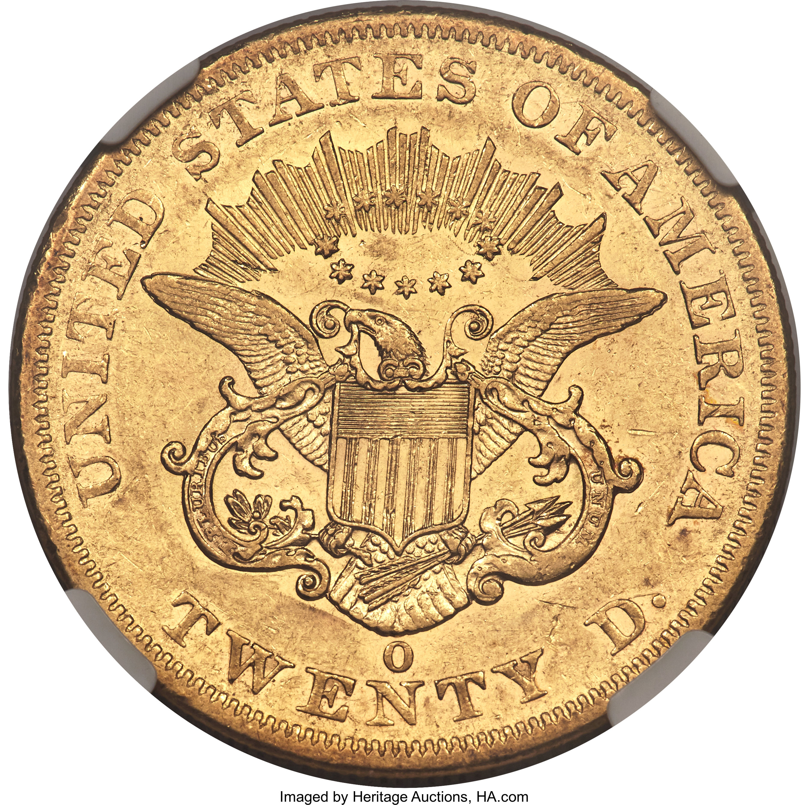 image for: 1860-O $20 AU53 NGC. Variety 1....