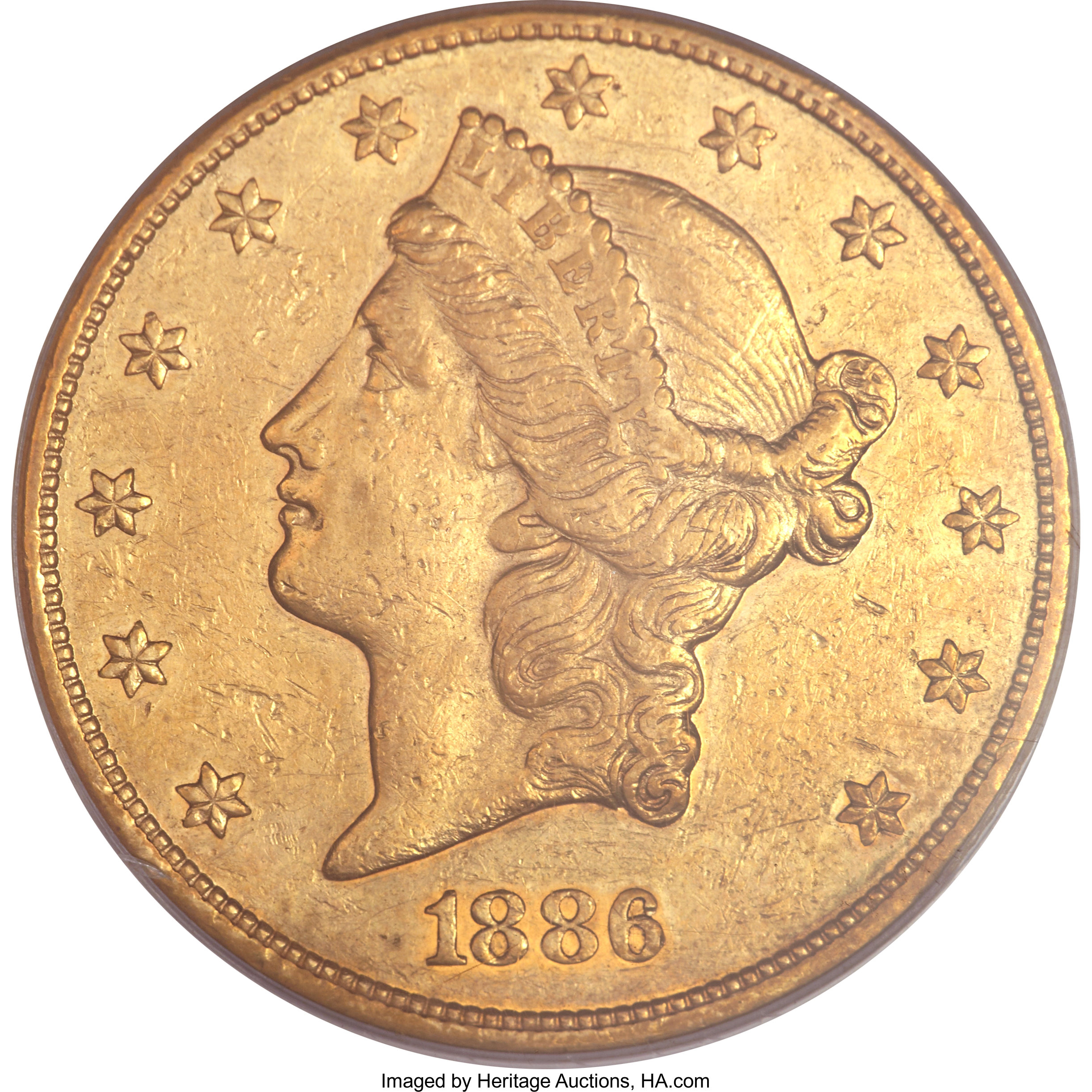 image for: 1886 $20 VF35 PCGS....