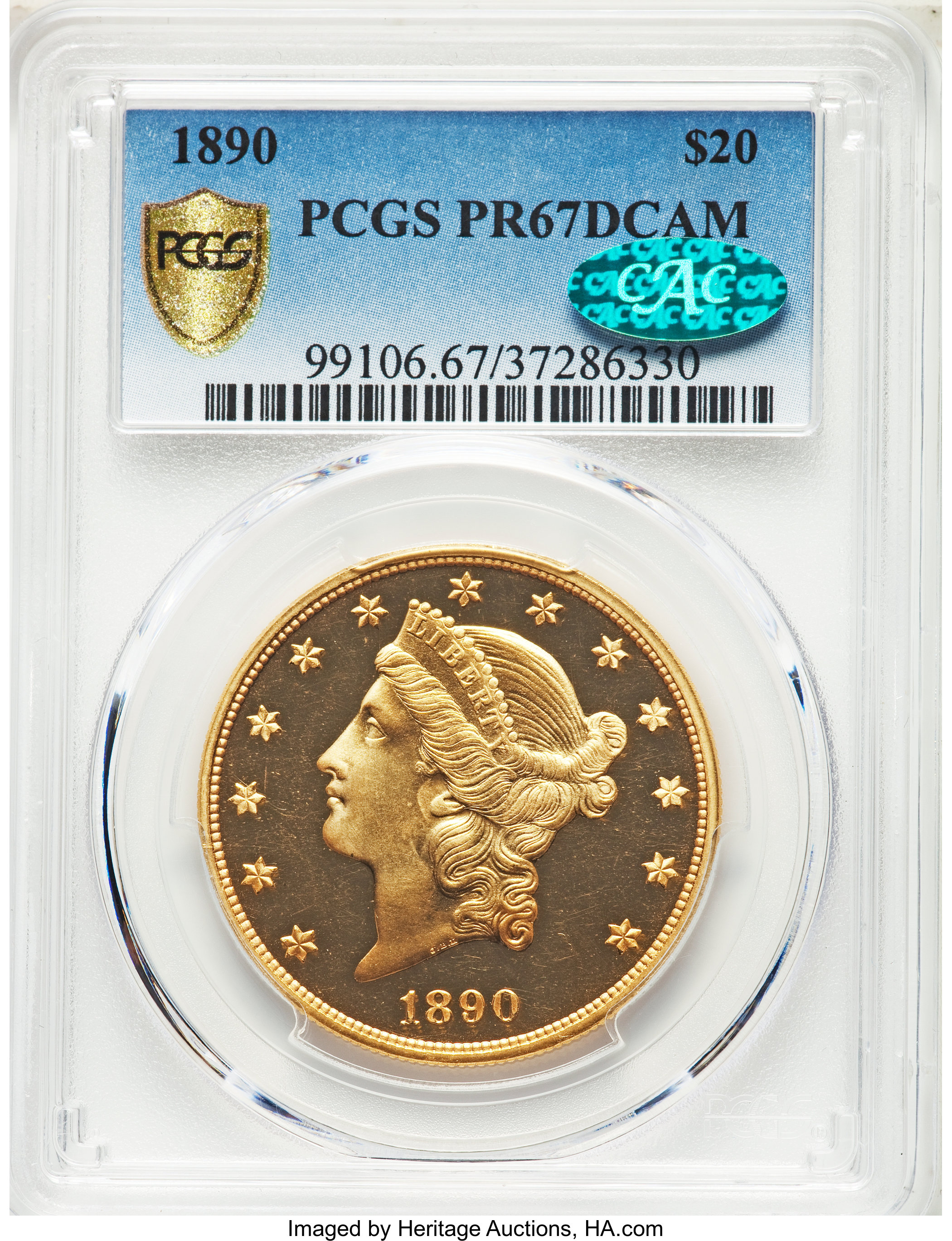 image for: 1890 $20 PR67 Deep Cameo PCGS. CAC. JD-1....