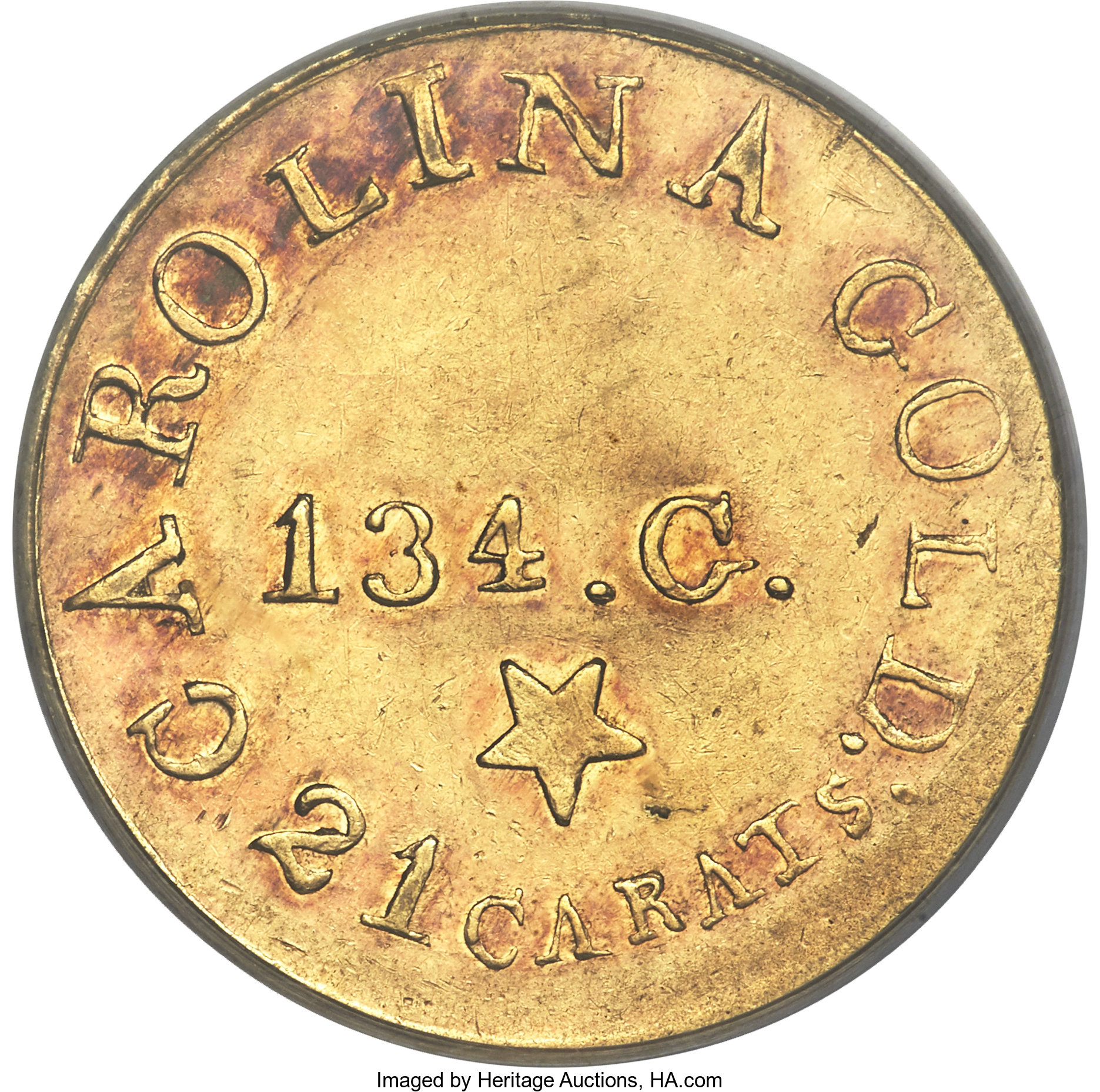 image for: (1837-1842) $5 C. Bechtler Five Dollar, 134G, With Star AU55 PCGS. Kagin-20, R.4....