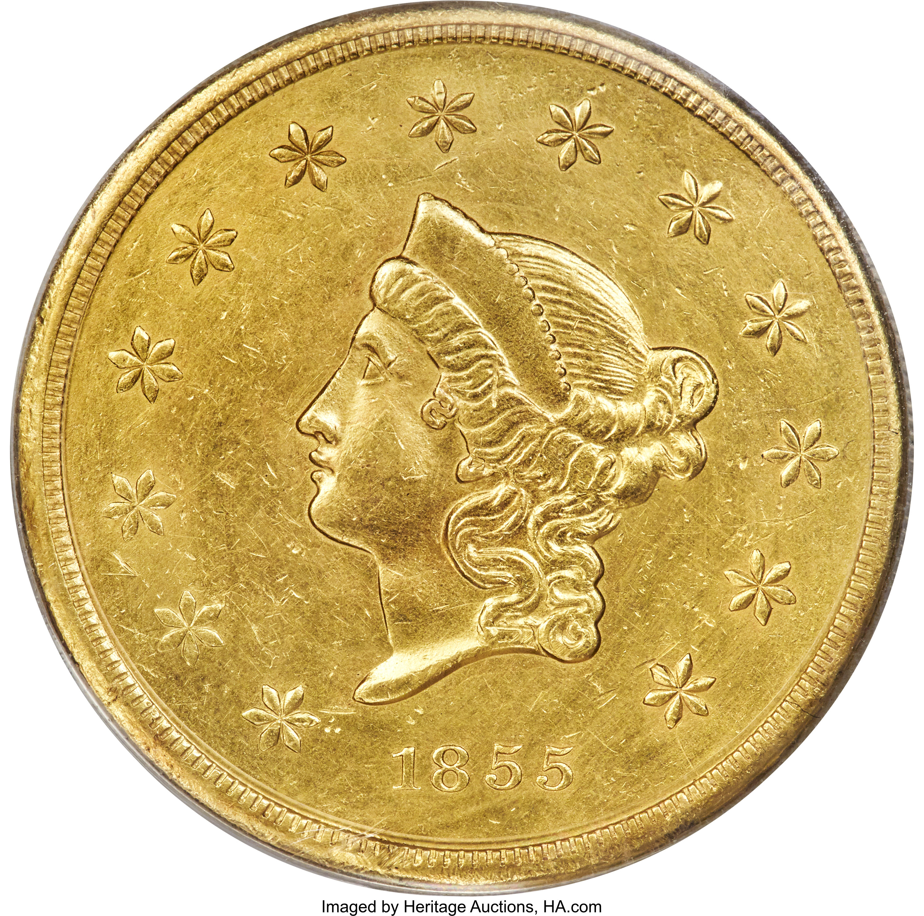 image for: 1855 $50 Wass Molitor Fifty Dollar AU55 PCGS. K-9, R.5....