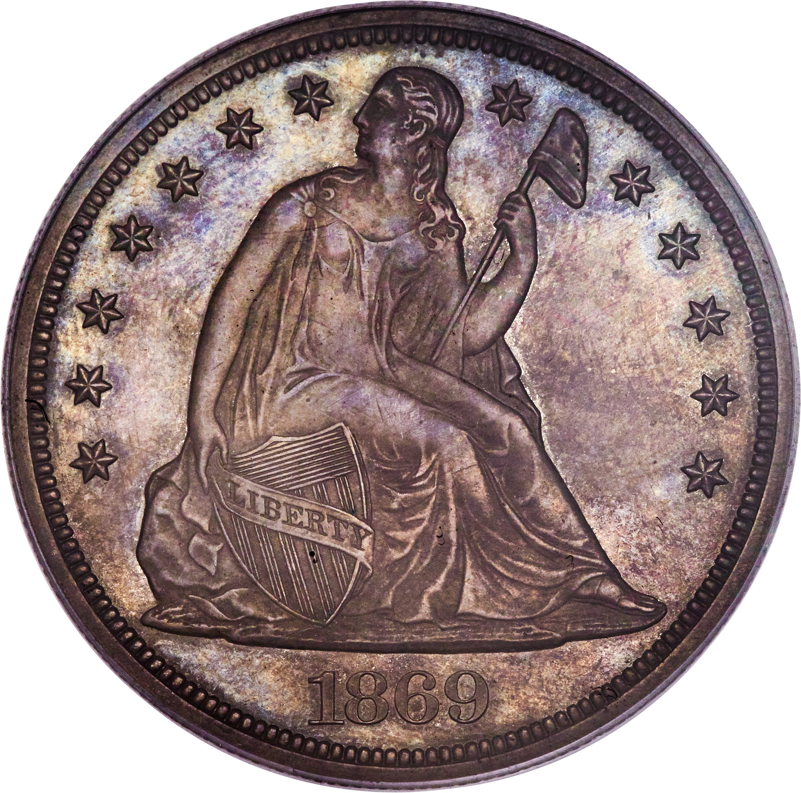 image for: 1869 $1 PR64 PCGS. OC-P1, R.5....