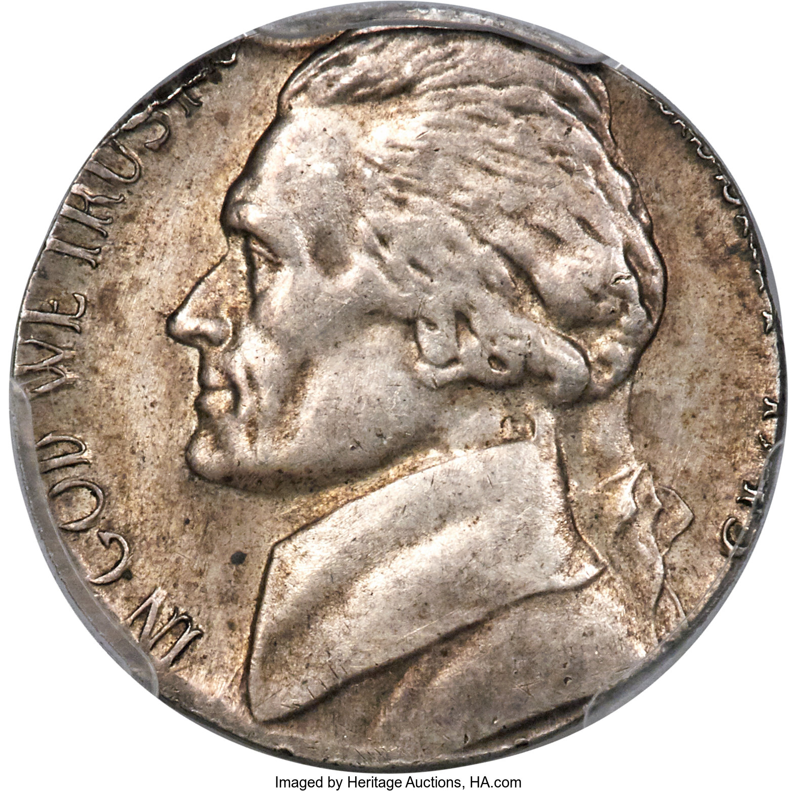 1945-S 5C Jefferson Nickel -- Struck on a Silver Dime Planchet -- AU55 PCGS. ...