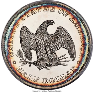 image for: 1838 P50C Half Dollar, Judd-72, Pollock-75, R.5, PR64+ PCGS. CAC....