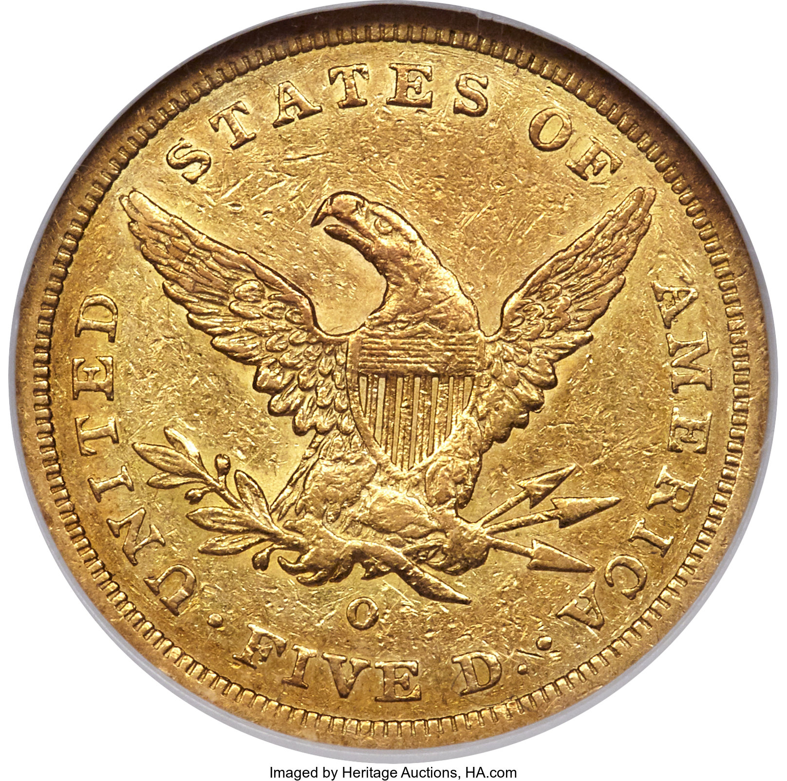 image for: 1842-O $5 AU55 NGC. Variety 1....