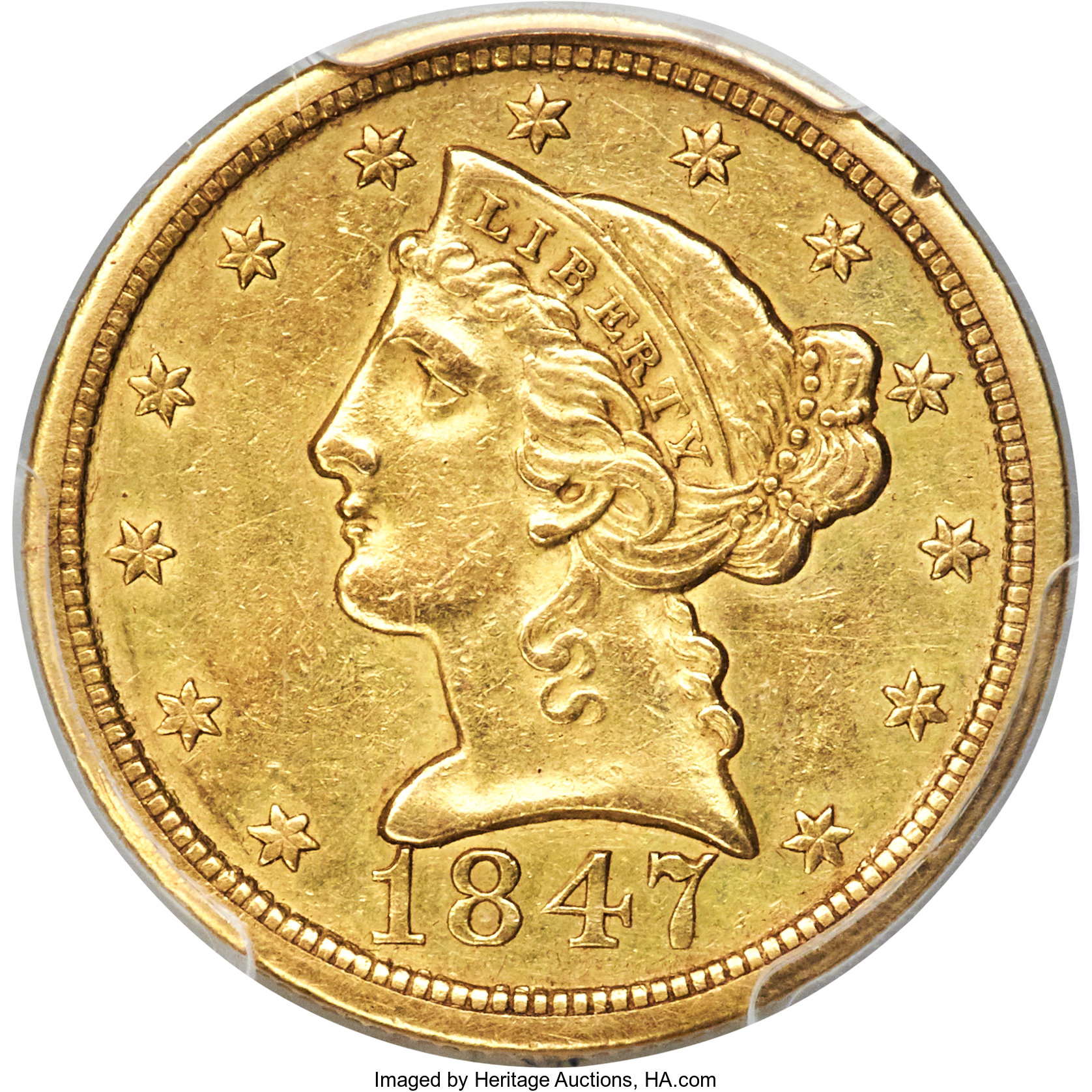 image for: 1847-O $5 XF40 PCGS. Variety 1....