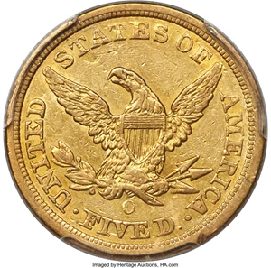 image for: 1855-O $5 XF45 PCGS. Variety 1....