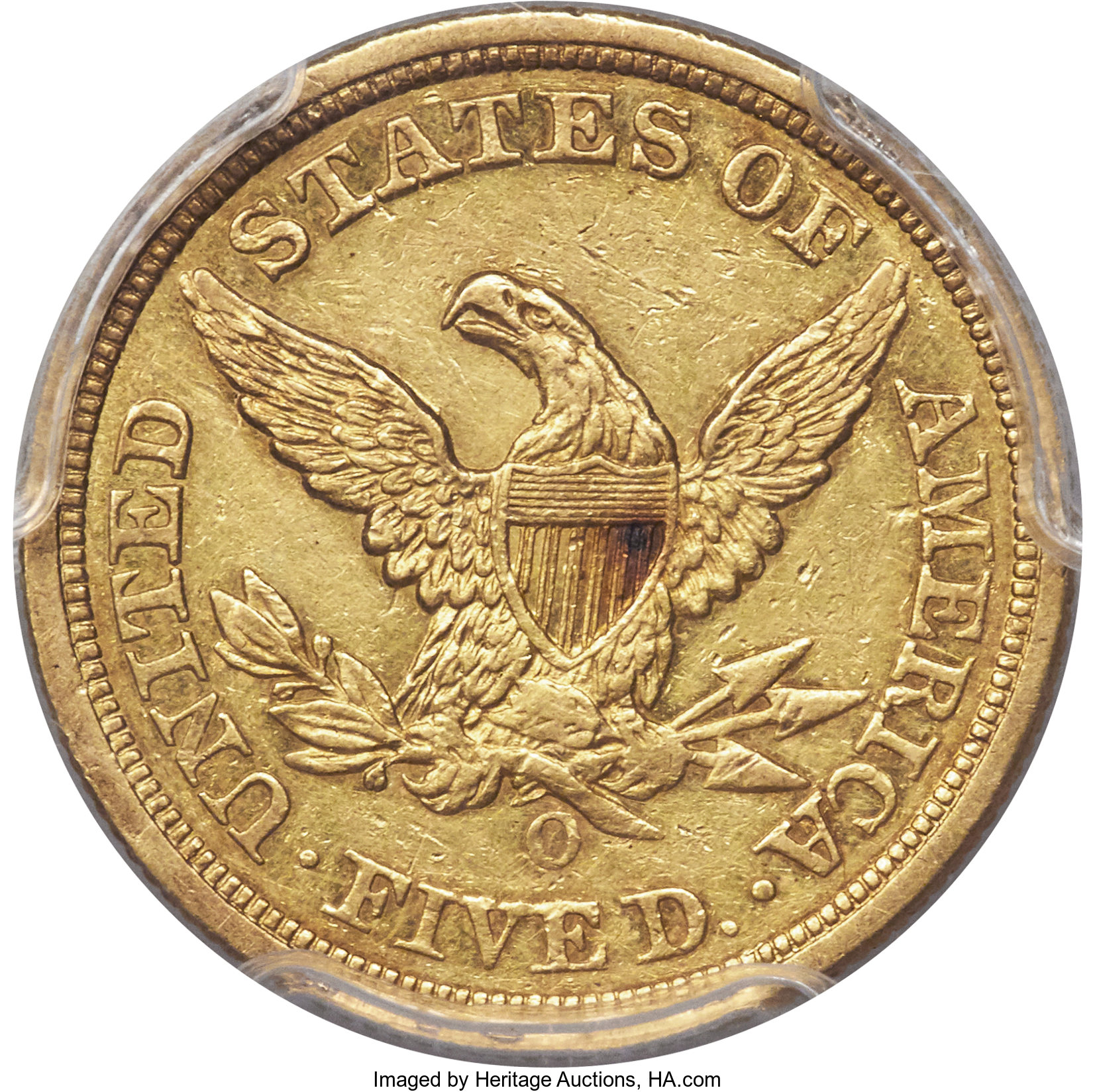 image for: 1857-O $5 AU53 PCGS. Variety 1....