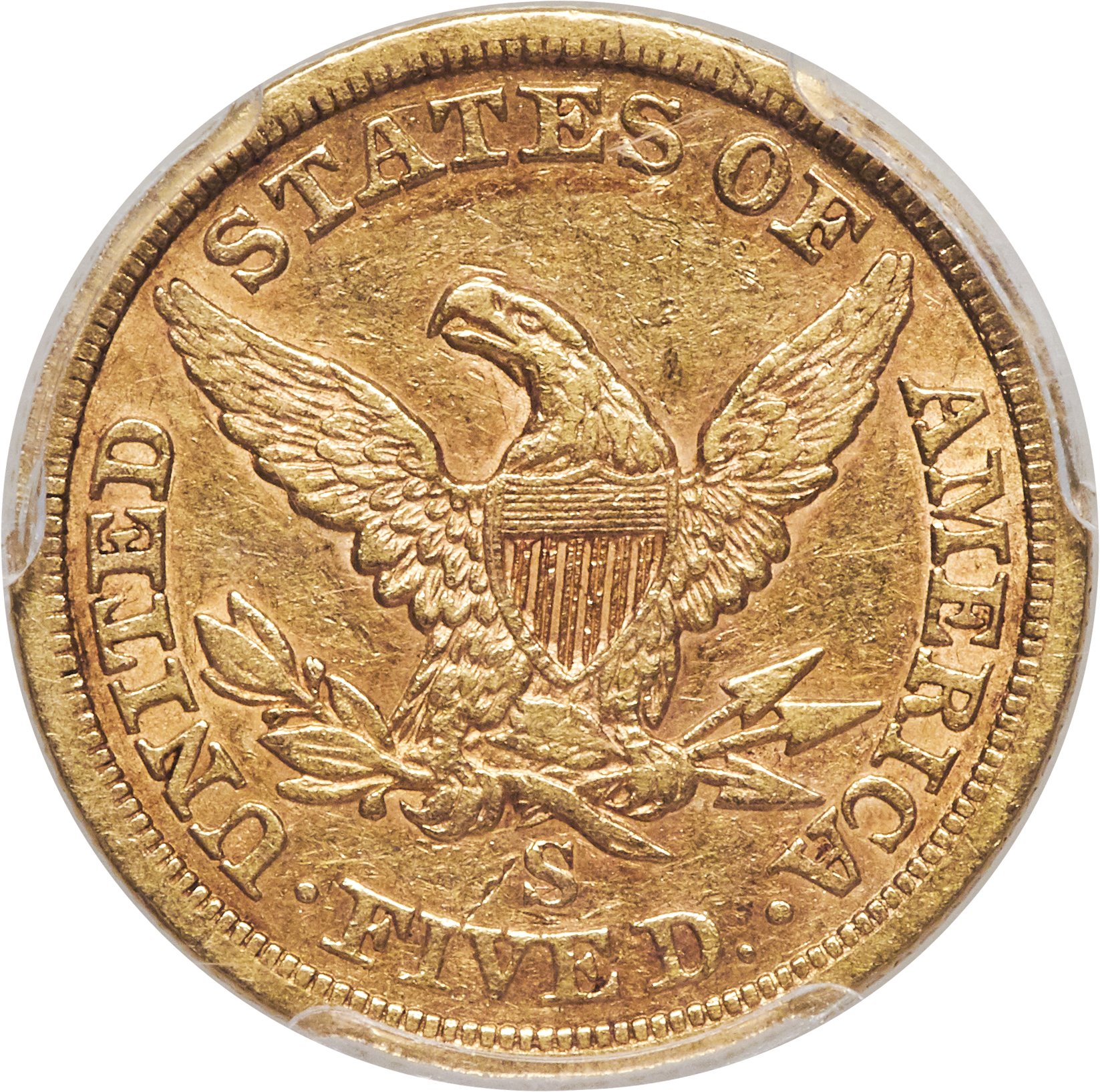 image for: 1866-S $5 No Motto XF45 PCGS. CAC....