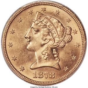 image for: 1878 $5 MS64+ PCGS. CAC....