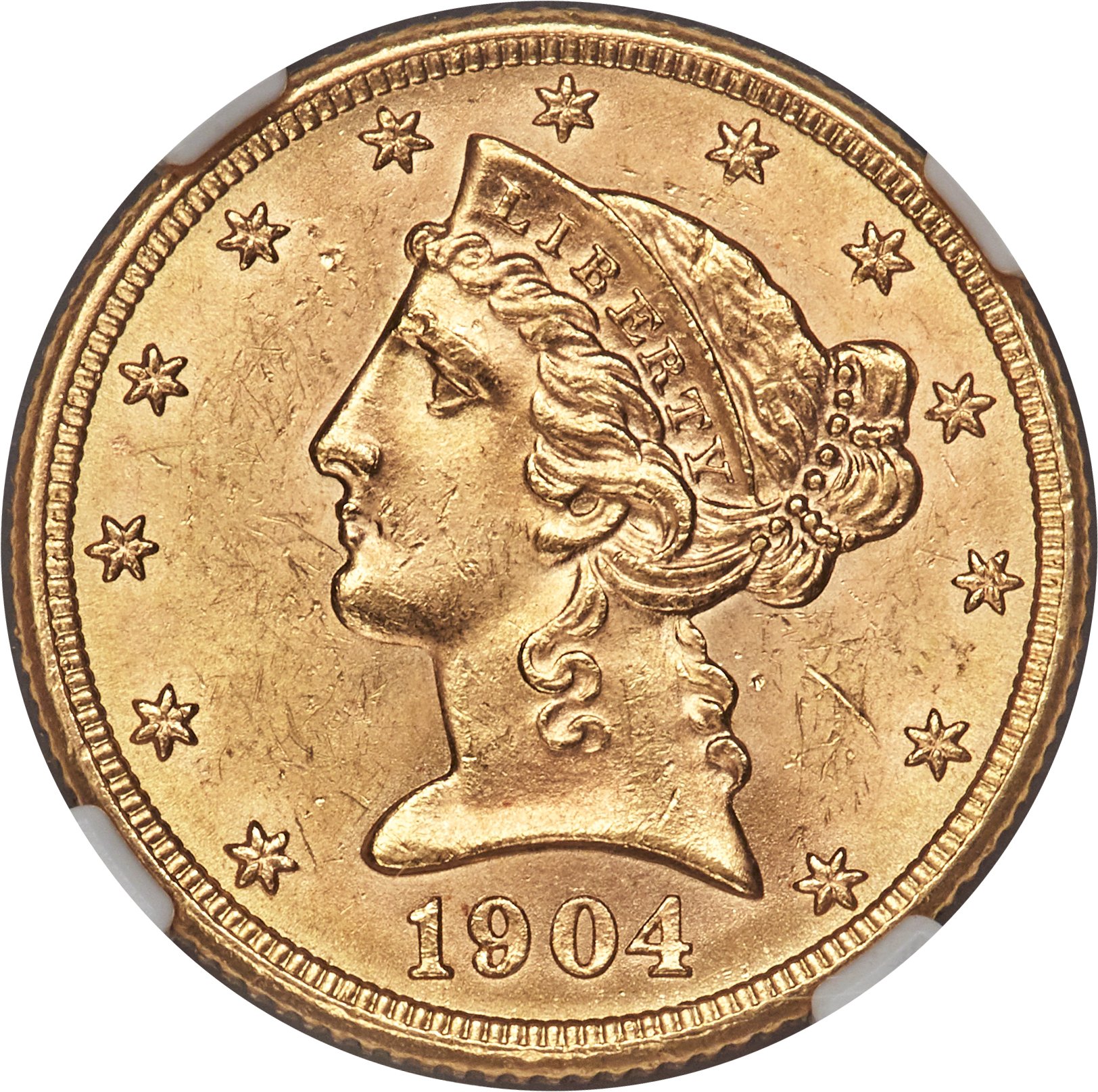 image for: 1904-S $5 MS63 NGC. CAC....