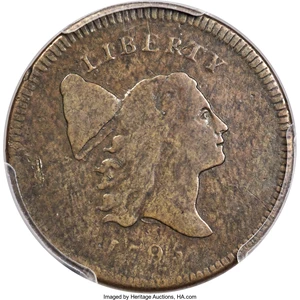 image for: 1795 1/2 C Plain Edge, No Pole, Thick Planchet, C-5b, B-5b, R.4, Fine 12 PCGS....