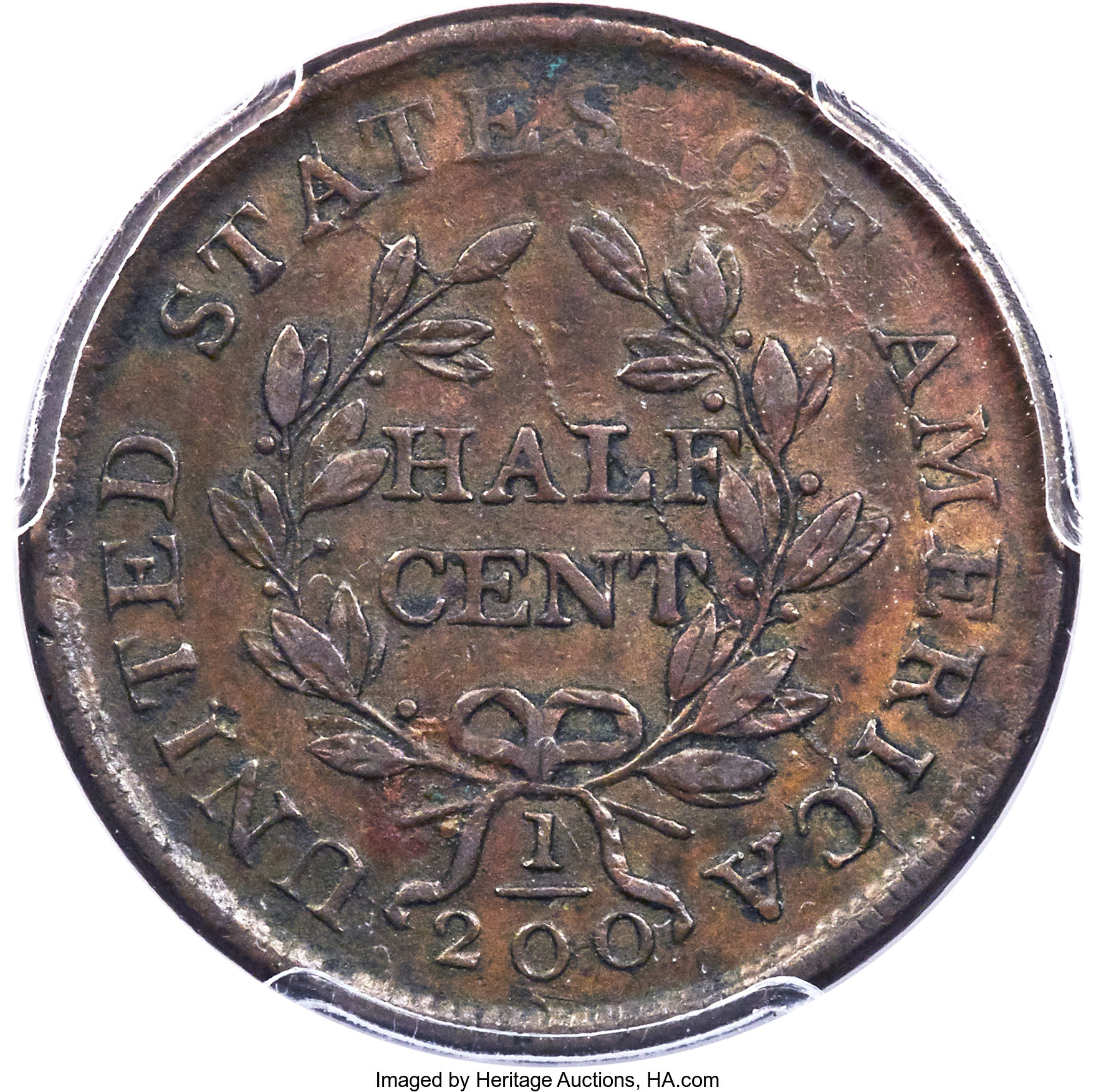 1804 1/2c Spiked Chin, C-5 MS BN AU50 BN CAC thumbnail 7
