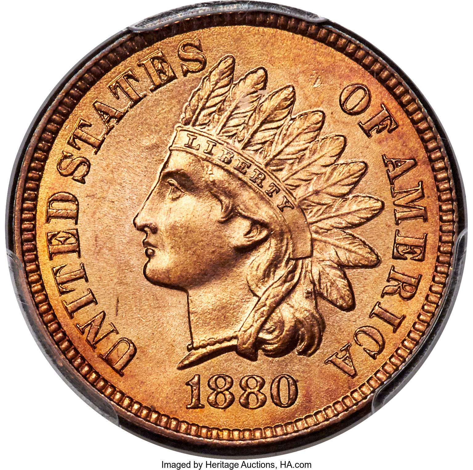 image for: 1880 1C MS66 Red PCGS....