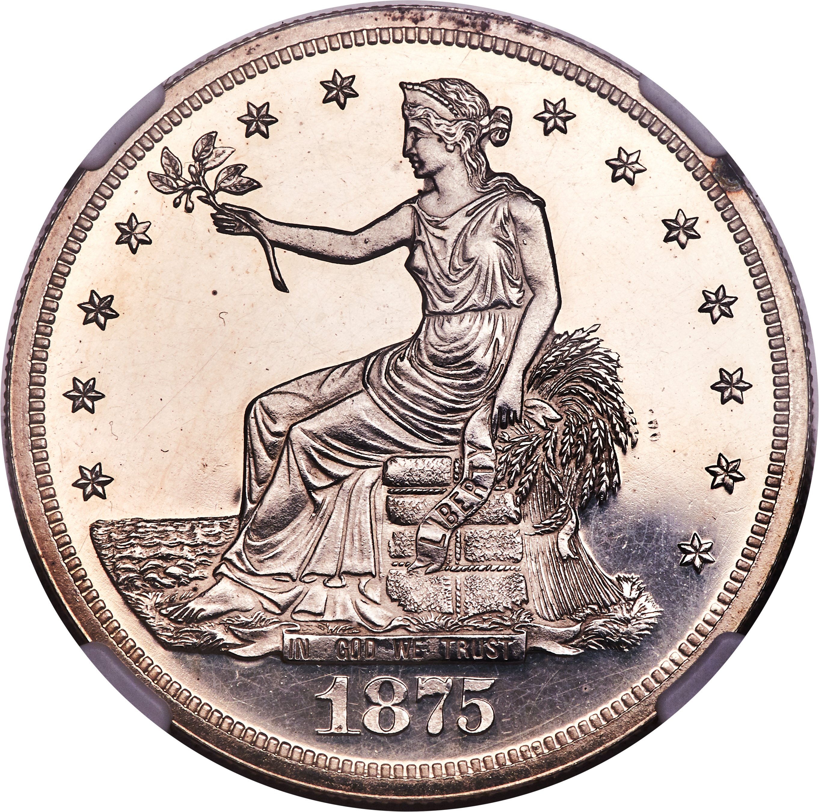 image for: 1875 T$1 PR62 Cameo NGC....