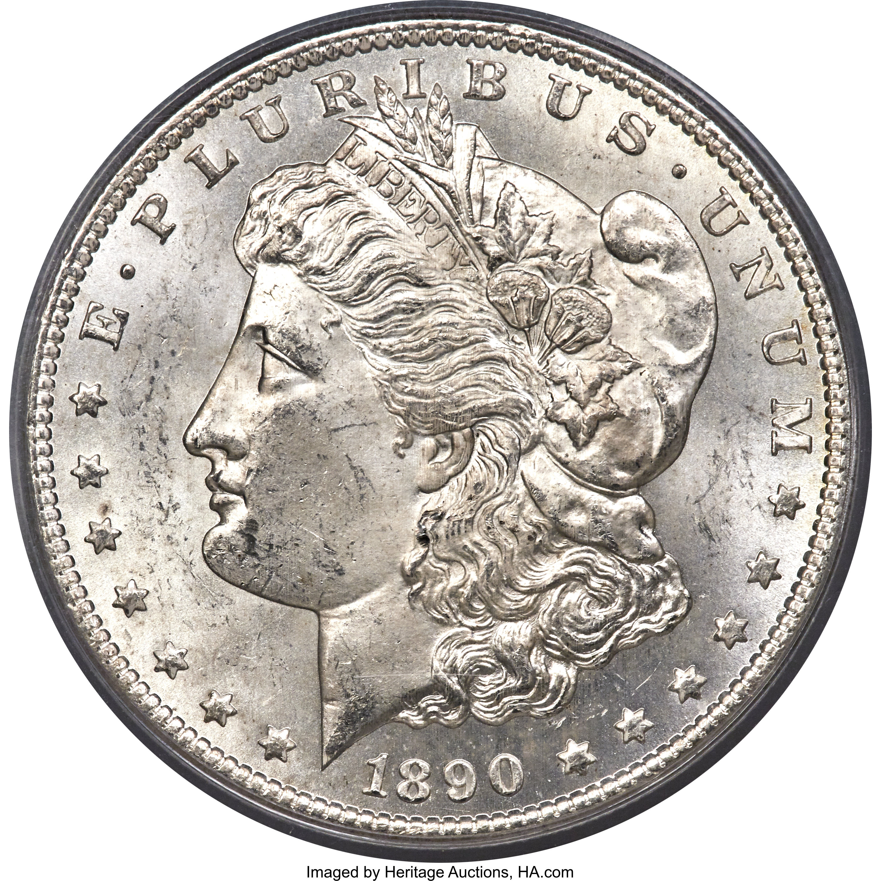 image for: 1890-CC $1 Tail Bar, VAM-4, MS63 PCGS....