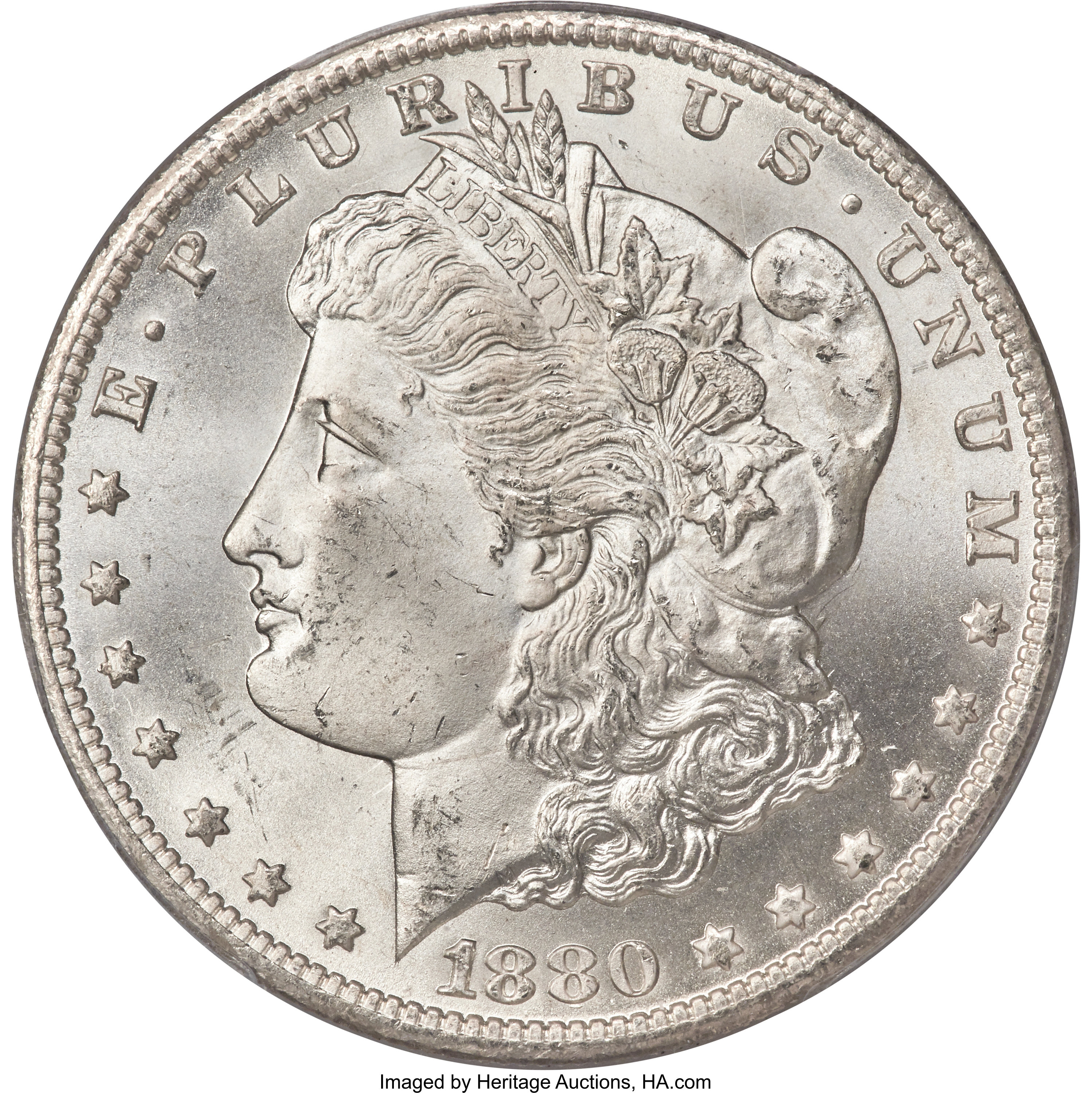 image for: 1880-CC $1 8/7, Reverse of 1878, VAM-7A, MS66 PCGS. CAC....