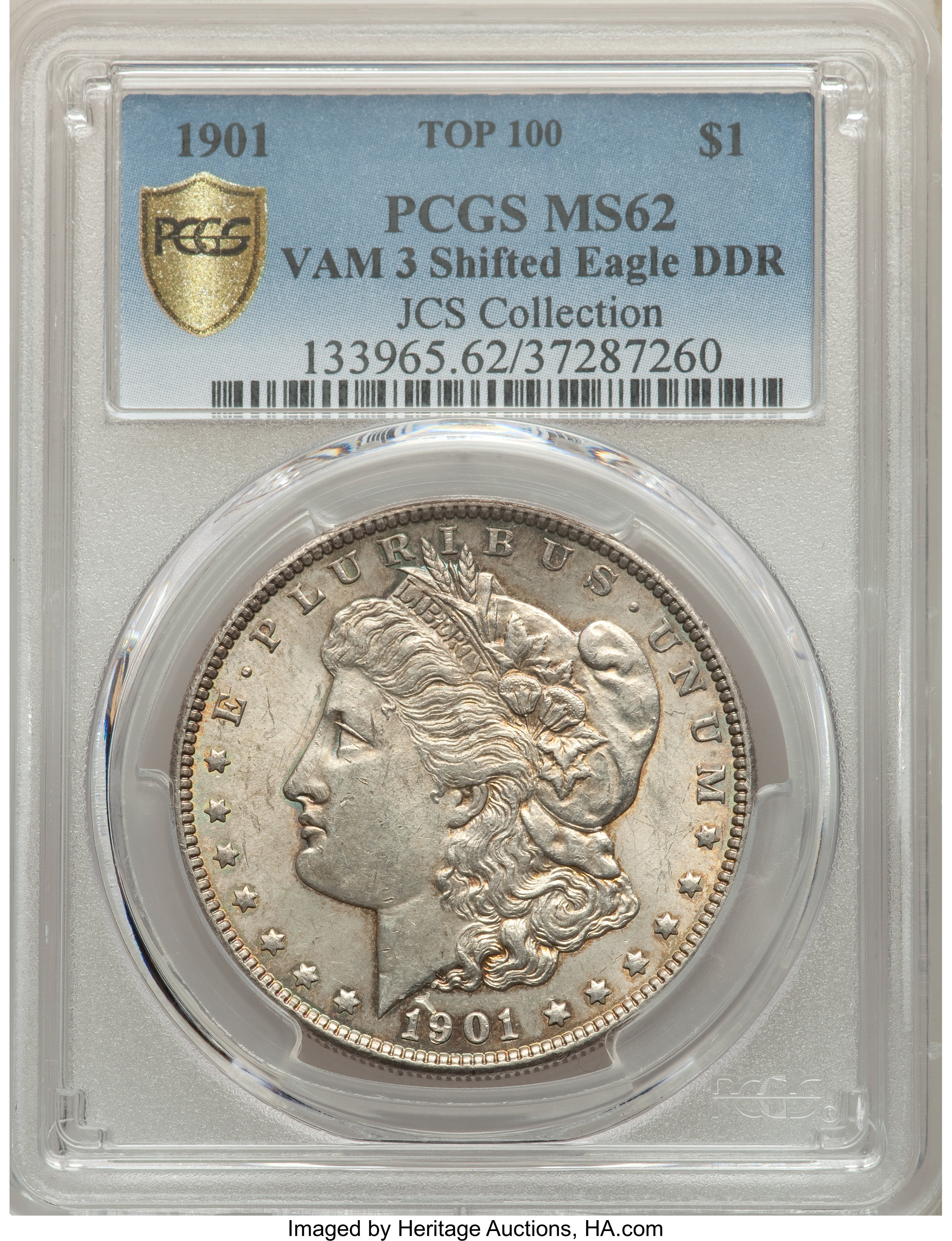 1901 $1 DDR, Shifted Eagle, VAM-3 MS