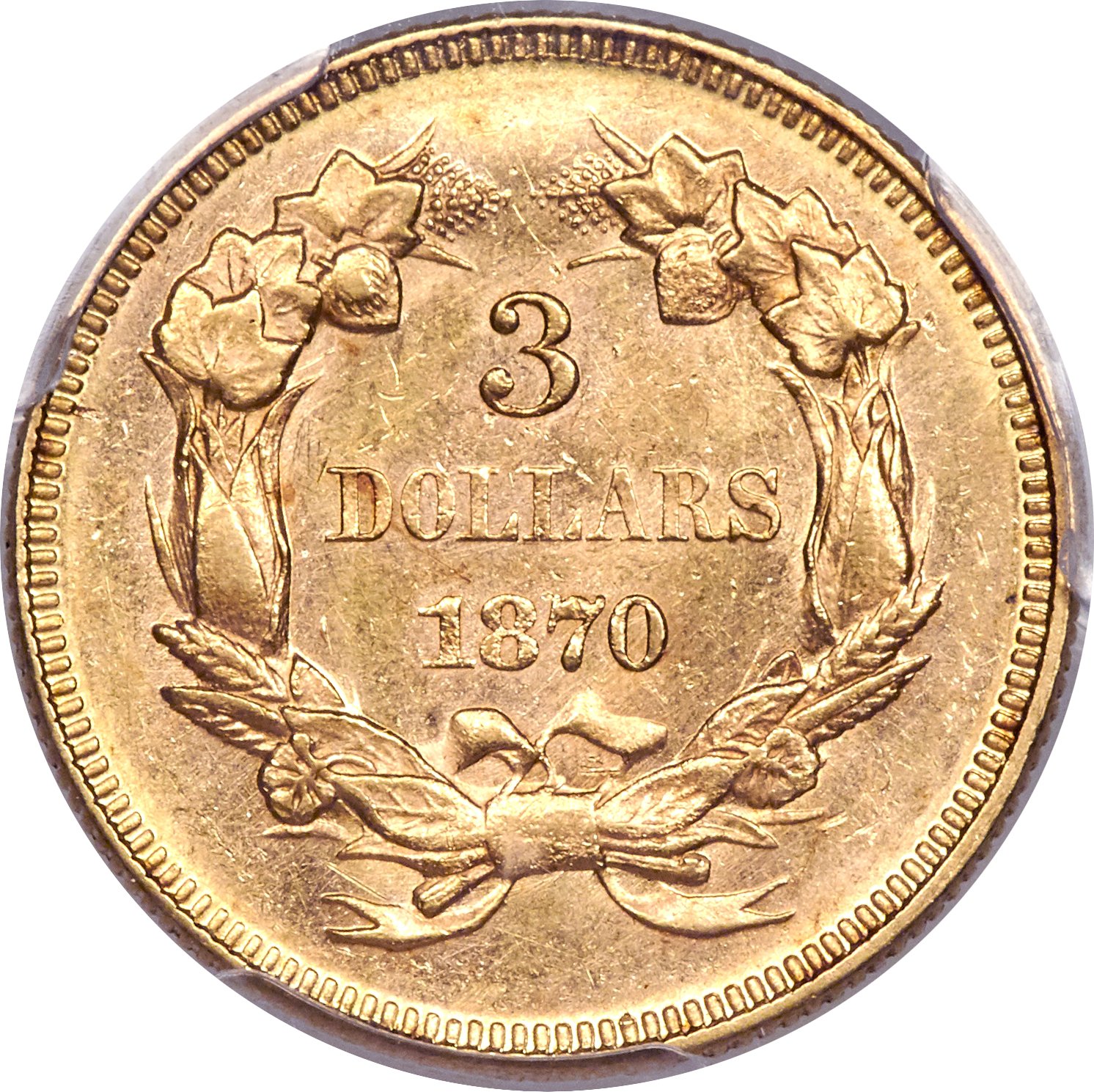 1870 $3 MS63 thumbnail 5