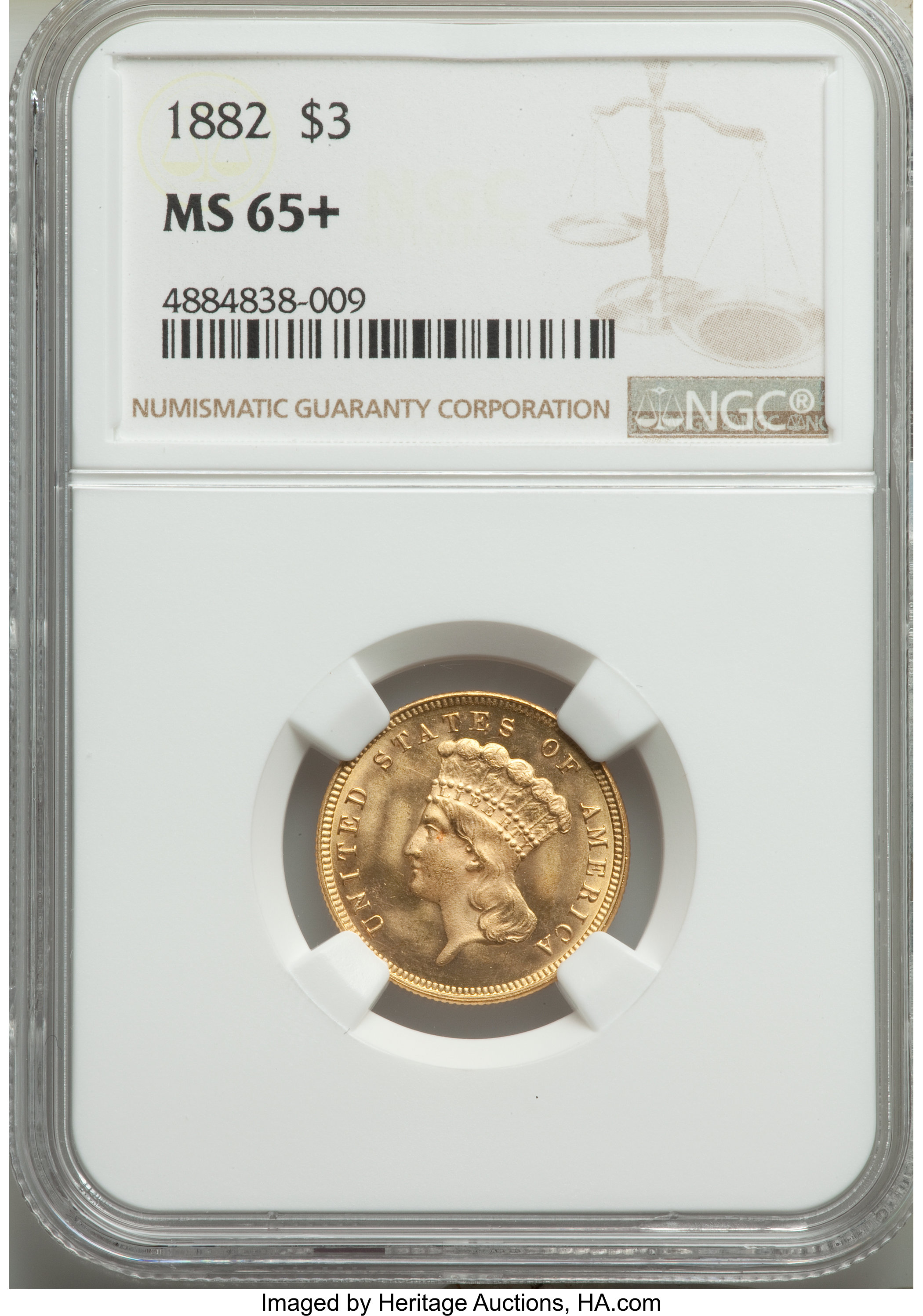 1882 $3 MS65 thumbnail 6