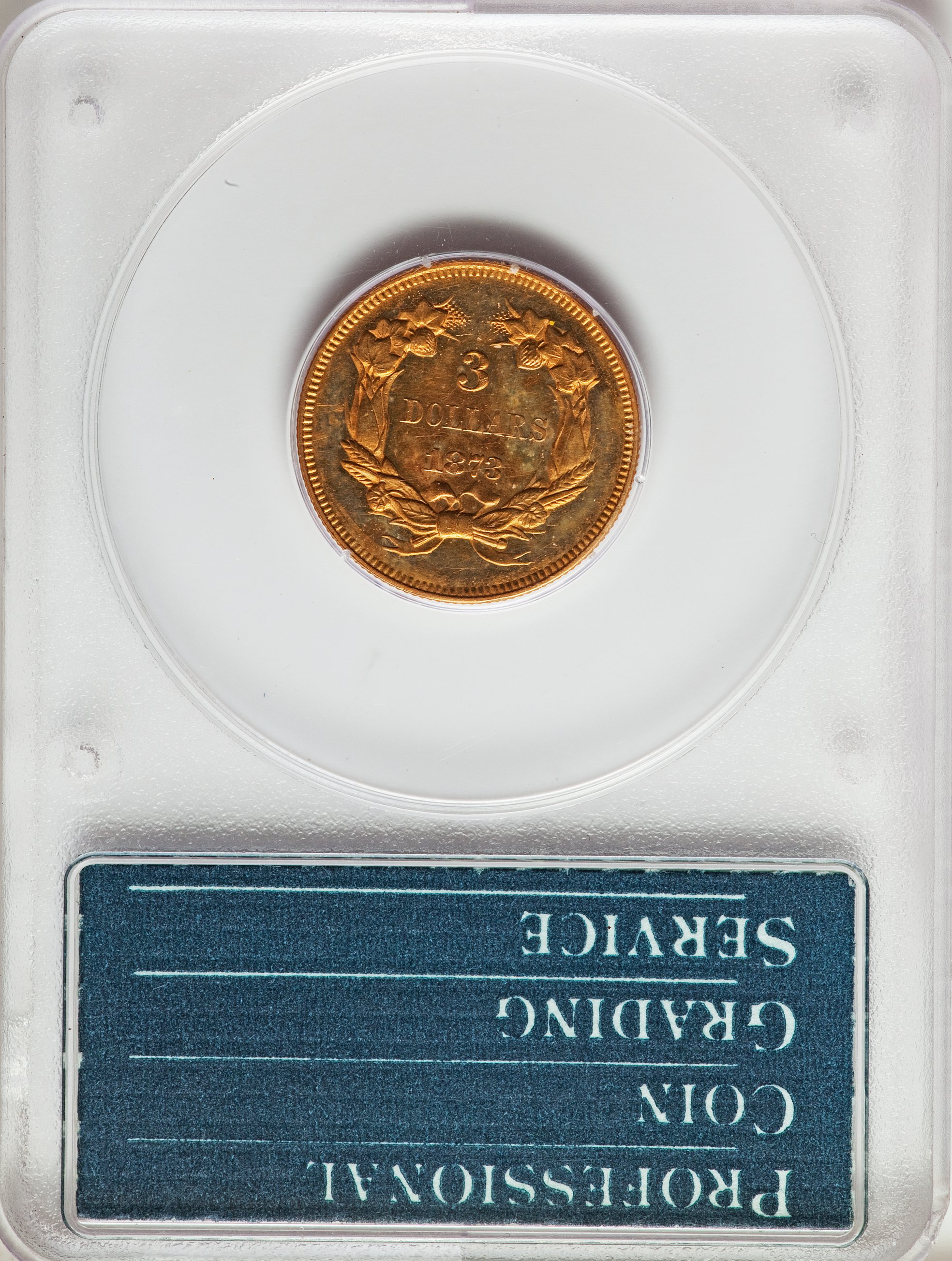 image for: 1873 $3 Open 3 PR61 PCGS. JD-1, Low R.7....